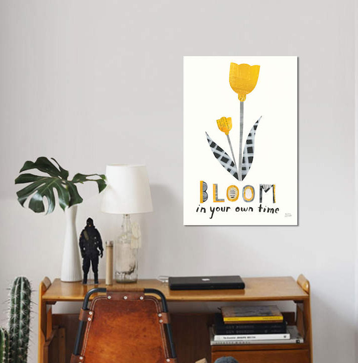 « fleuri boldly iv », impression sur toile tendue, H 12 po x l 8 po x P 0,75 po, Pas de tapis, Toile tendue