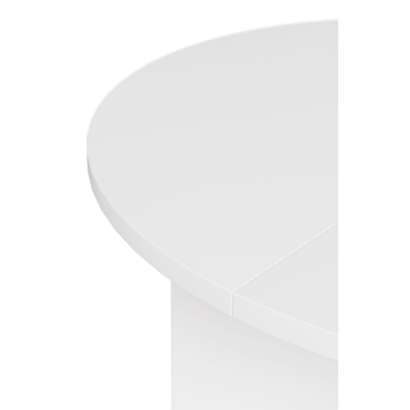 Extendable Round Dining Table, White