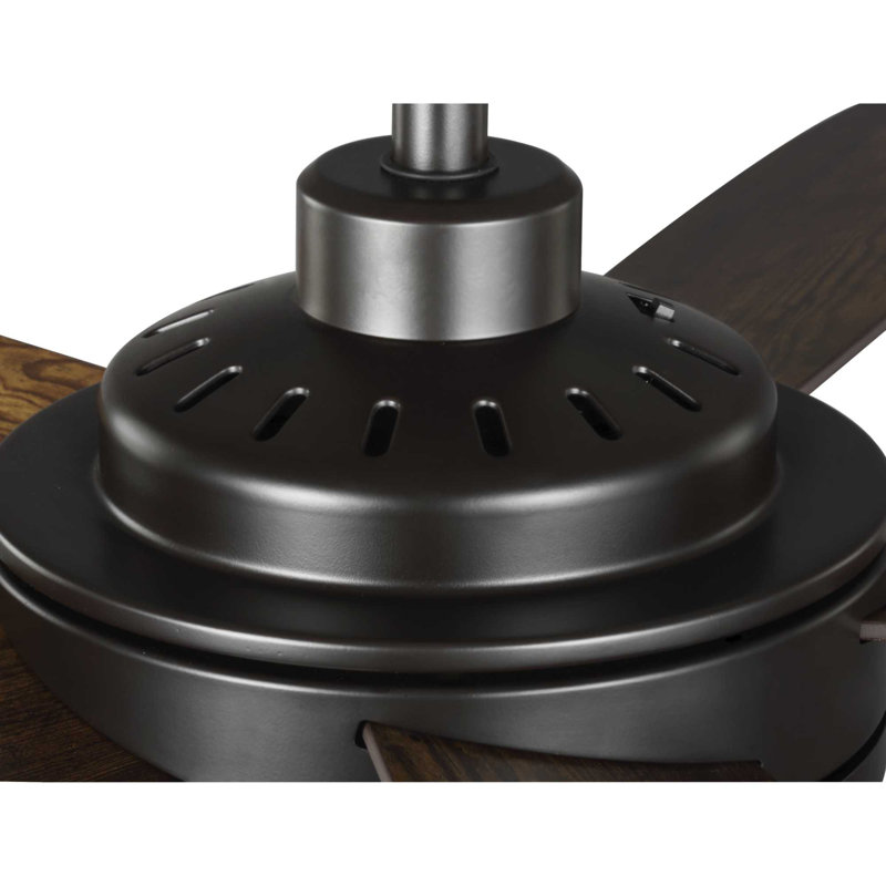 Albin 54'' Ceiling Fan with LED Lights, Architectural Bronze with Brown Blades