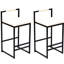 Of 2 Modern En Similicuir Beige - Structure Métal Pour Îlot De Cuisine, Comptoir, Cuisine