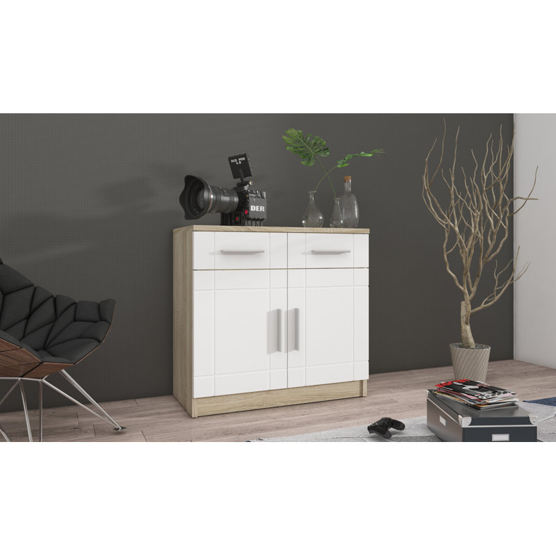 Schwenzer 69cm W Chest of Drawers, Sonoma oak/White