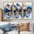 Toile avec cadre flottant or