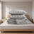 3-Piece Queen Linen Garment Washed Quilt Set,Gray-136327763