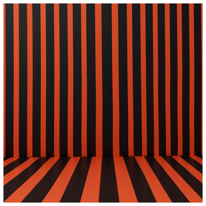 Black And Orange Stripes Bedding Stripes Bedspread Pattern, Full / Double