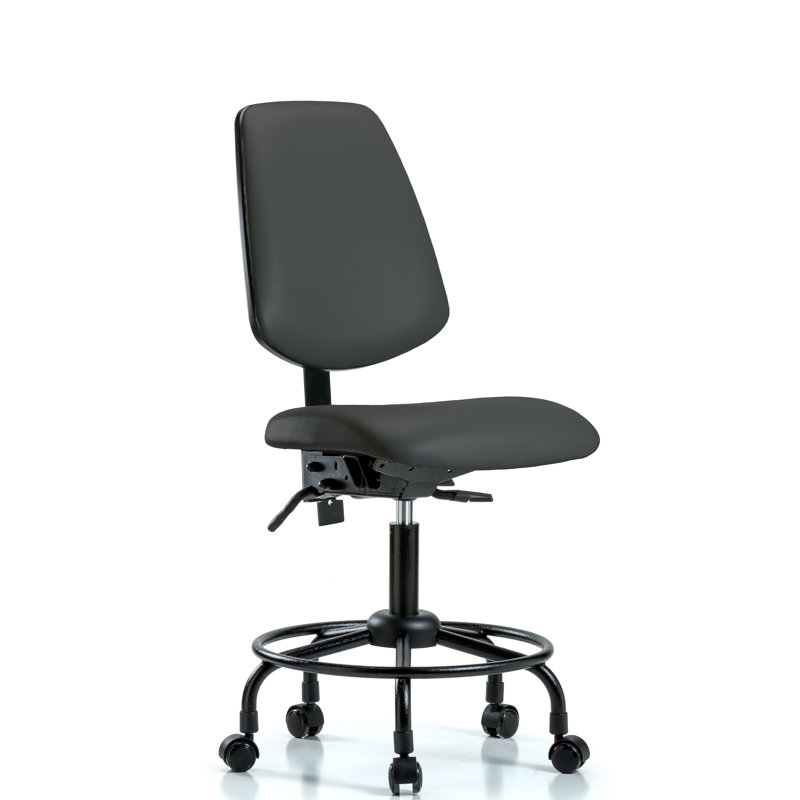 Eloise Drafting Chair, Casters, Charcoal, Included