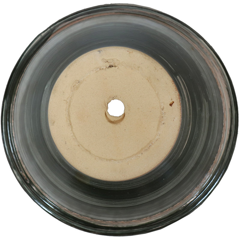 Chanze Indoor/Outdoor Planter - 12" x 12" x 10" Round Ceramic Planter 2-Count - Dark Green, Dark Green, 10" H x 12" W x 12" D