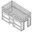 Lit mezzanine simple pour lit simple avec tablettes à deux niveaux et lumière DEL pour couleur blanche-417229140
