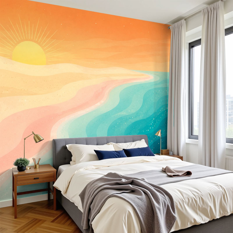Papier peint adhésif auto-adhésif moderne pour la chambre à coucher Peel and Stick L 69 "x l 96"