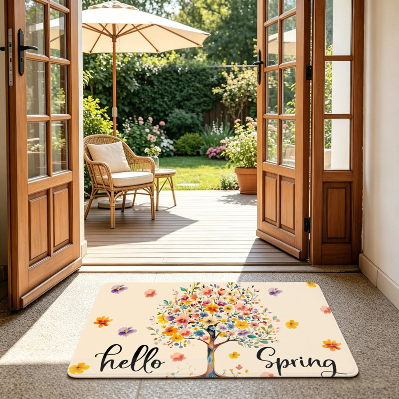 Multicolore tapis de sol à motif floral Hello Spring, 24 po x 36 po