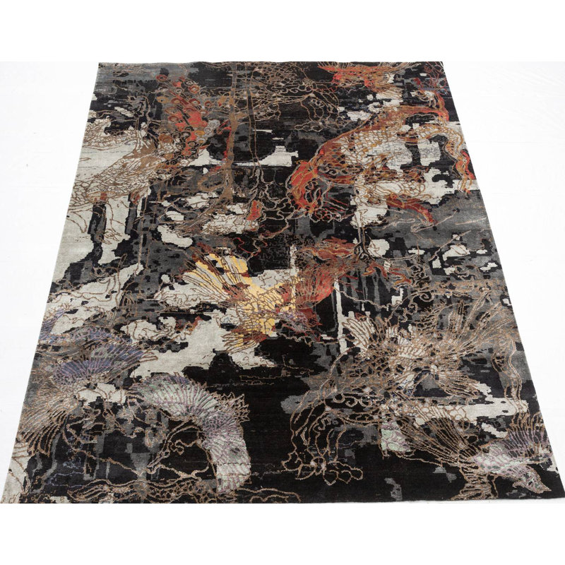 Contemporary Hand Knotted Silk Area Rug