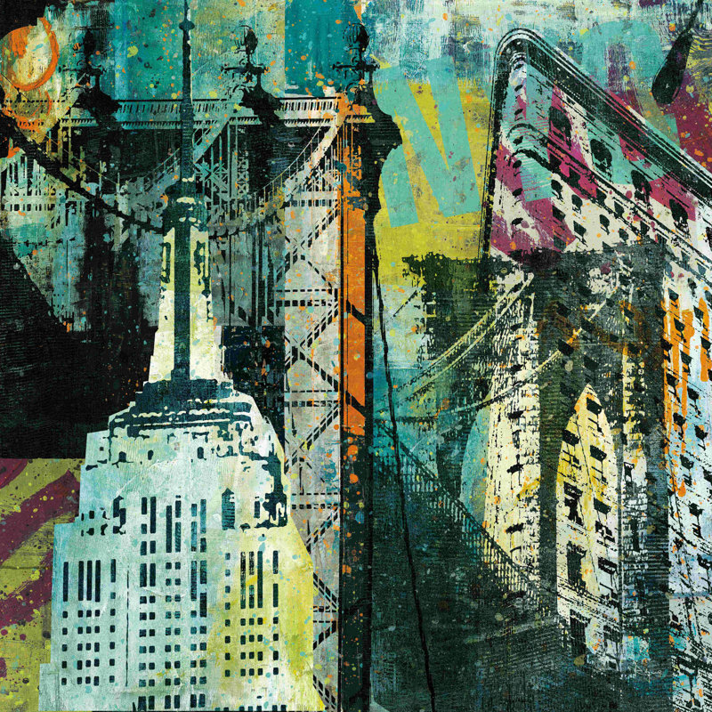 " NY Graffiti " by Roque Silva, 20" H x 20" W x 1.25" D, No Mat, Wrapped Canvas