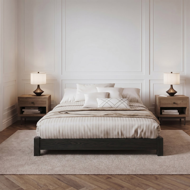 Base de lit Hardnett, Lit double, Enduit noir