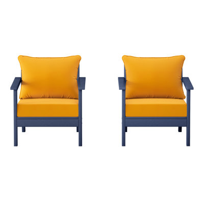 Chaise profonde avec coussins (ensemble de 2)