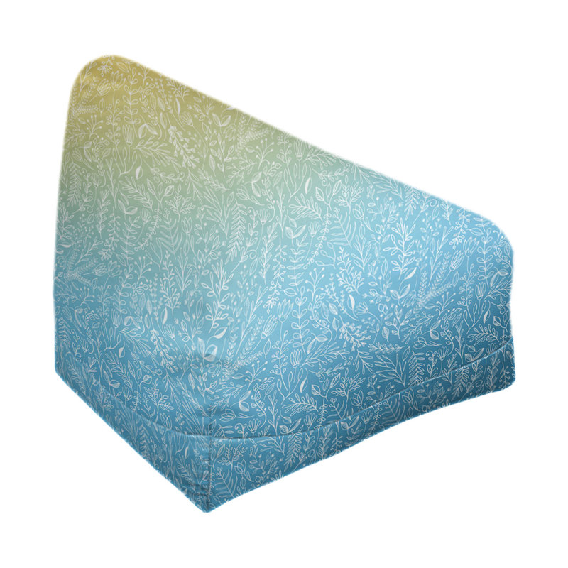 Petite chaise à sacs à billes & Leffel, H 120 po x L 31 po x P 60 po, Jaune / bleu, Rembourrage poly