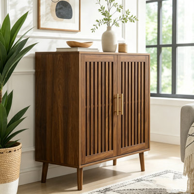 Walnut Sideboard Buffet Cabinet With Storage