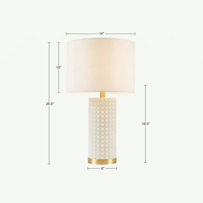 Lampe de table texturée à pois