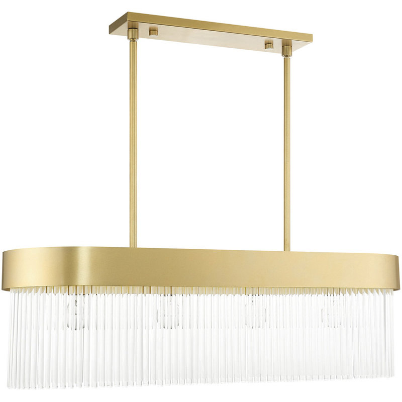 Soft Gold and Crystal 4-Light Kitchen Island Chandelier