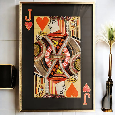 Playing Card Jack Of Red Heart With Black