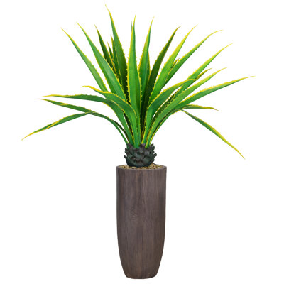 58 " H Faux Agave Succulent in Fiberstone Planter