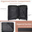 Valise rigide, valise légère en ABS durable avec roulettes doubles, serrure TSA, bagage à main de voyage de 20 pouces (brun blanc)