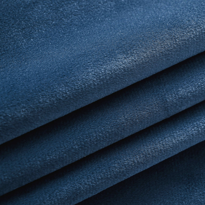 4Pcs Velvet Solid Color Metal Grommets Room Darkening Curtain Panels (Set of 4), 52" W x 108" L, Dark Blue