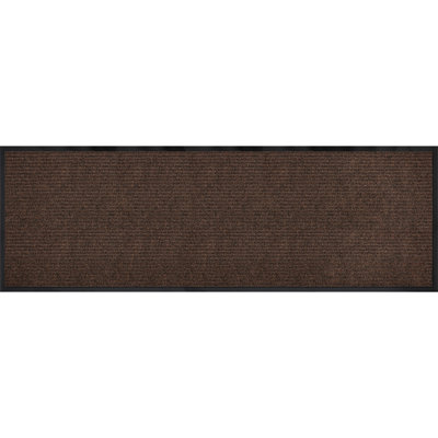 Mayberry Rug Weather Guard Door Mat, Made in the USA, Heavy Duty Entrance Mats, Commercial Office Doormat, Waterproof, Vinyl Backing, Boot Scraper, Walnut 2'x4'