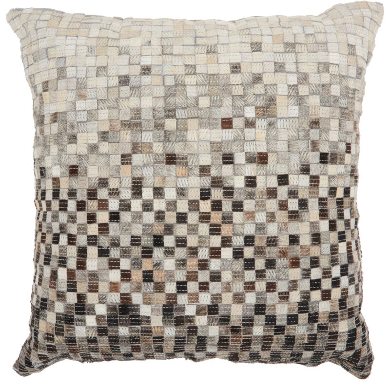 Housse et insert de coussin carré en cuir / suède Ajhar