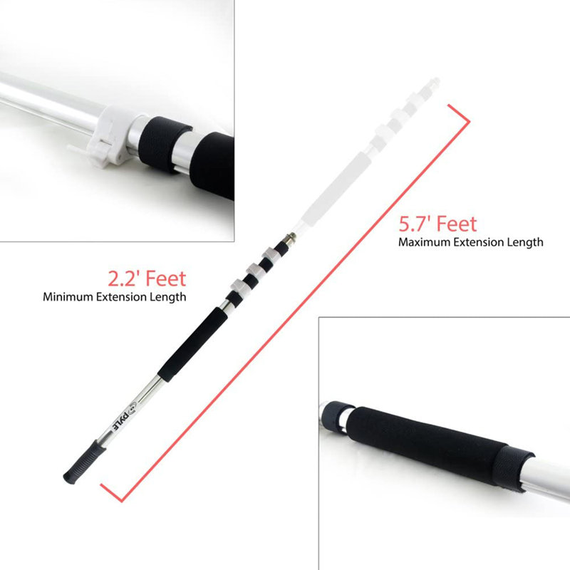 Support de poteau extensible noir Pyle