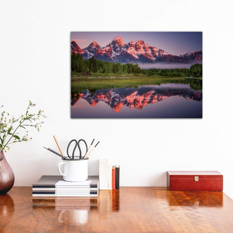 Teton Awakening 1 Piece Wall Art on Canvas, 30.48 cm H x 45.72 cm W, Wrapped Canvas