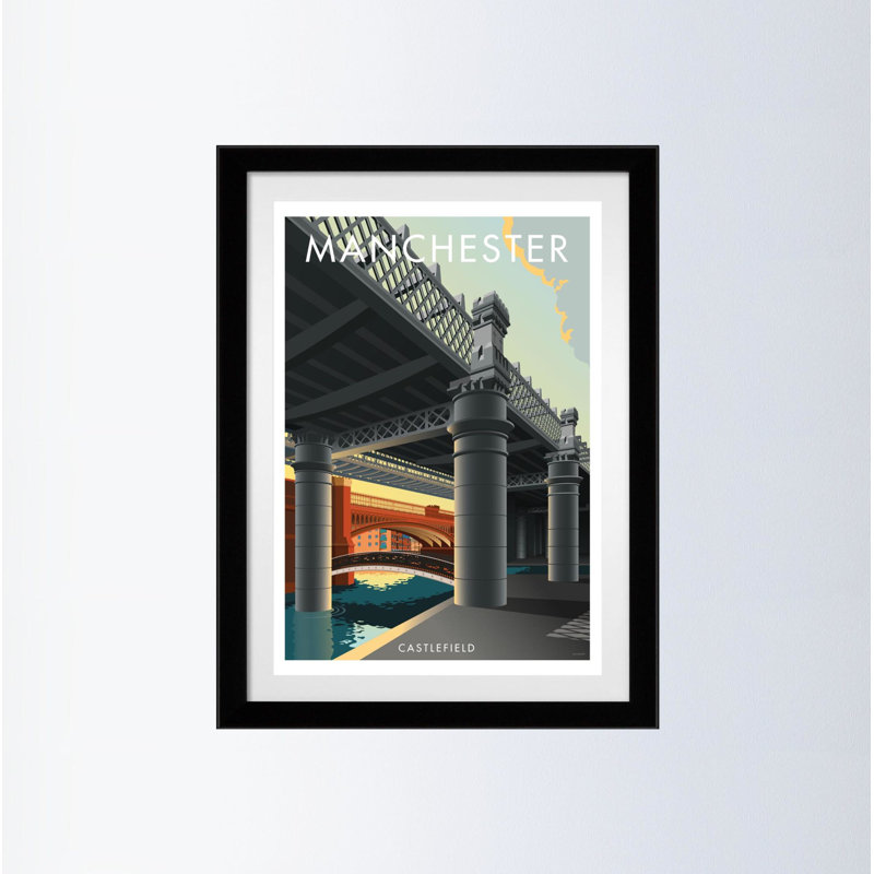 Manchester 3 by Stephen Millership - Print, Black, 54cm H x 44cm W x 2.2cm D