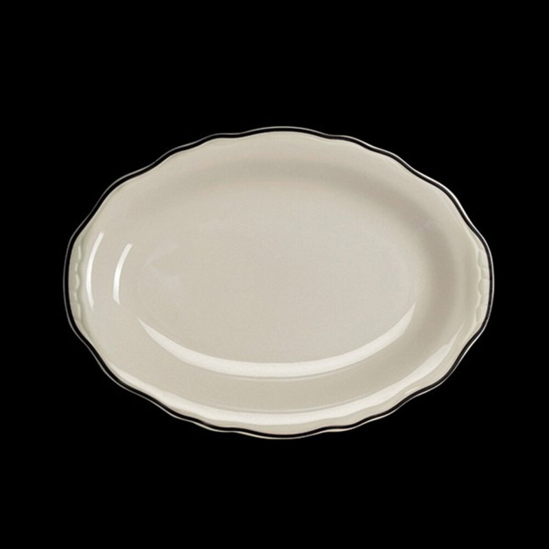 STYLELINE BLACK Oval Platter Styleline, White/Black
