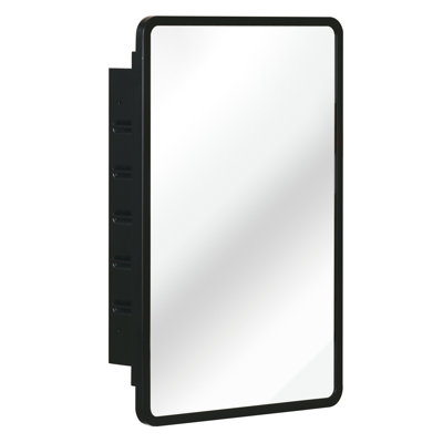 Armoire à miroir en métal à fixation murale ou encastrée