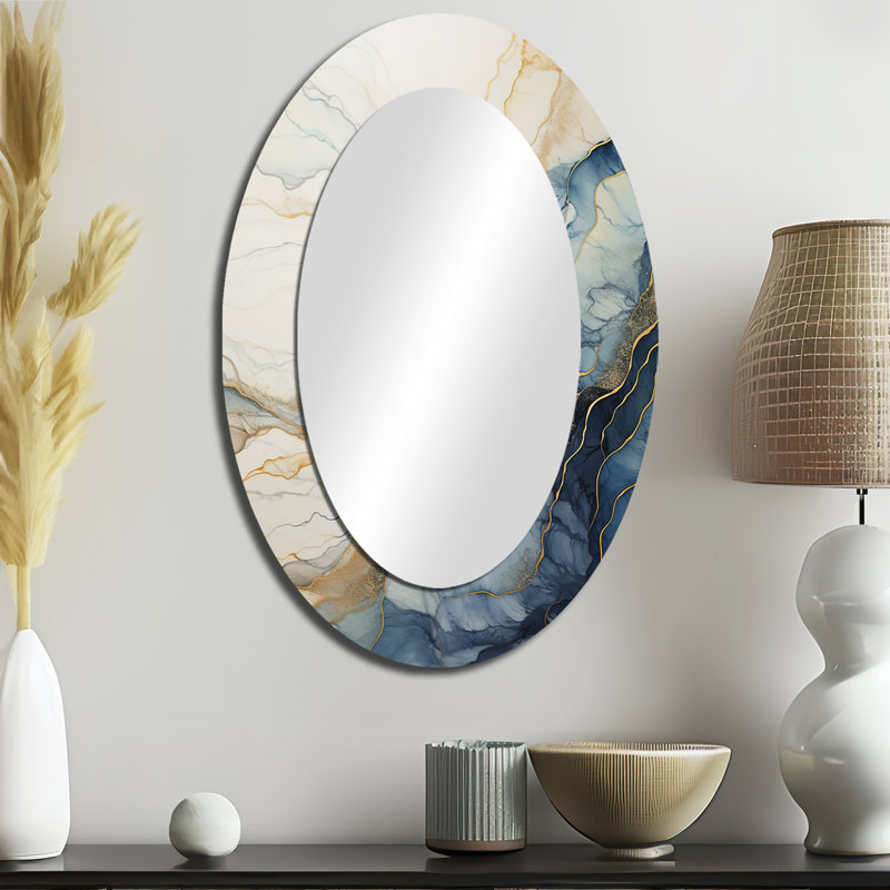 Miroir mural beige minimaliste Calm River Forest II - Beige, 36 po x 24 po