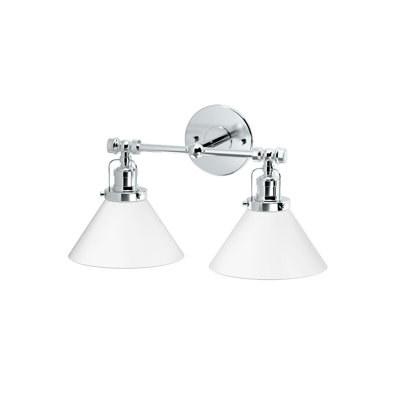 Éclairage pour salle de bain 2 lumières Cafe | Applique murale double avec abat-jour givré