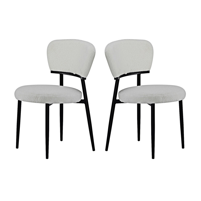 Chaise d'appoint rembourrée (ensemble de 2), Blanc