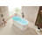 59" x 29.5" Freestanding Soaking Stone Resin Bathtub with Pure White Overflow and Pop Up Drain-94584029