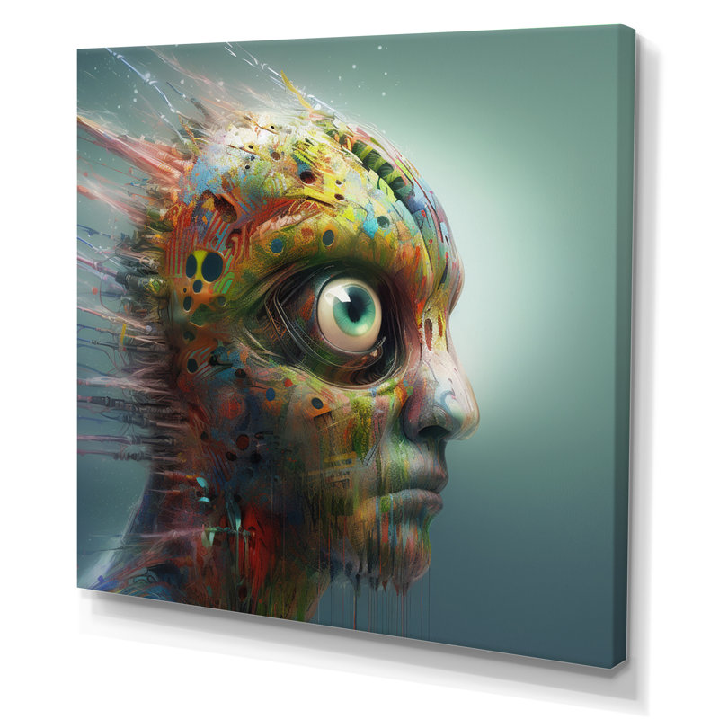 «Sci-Fi Portrait Bionic Sight», reproduction d'art sur toile, Toile tendue, H 36 po x l 36 po x P 1,5 po