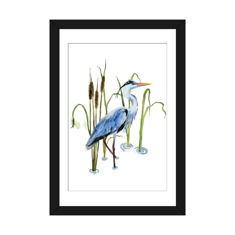 «At The Pond II», impression sur toile tendue, H 32 po x l 24 po x P 1 po, Papier d'art encadré noir, Blanc