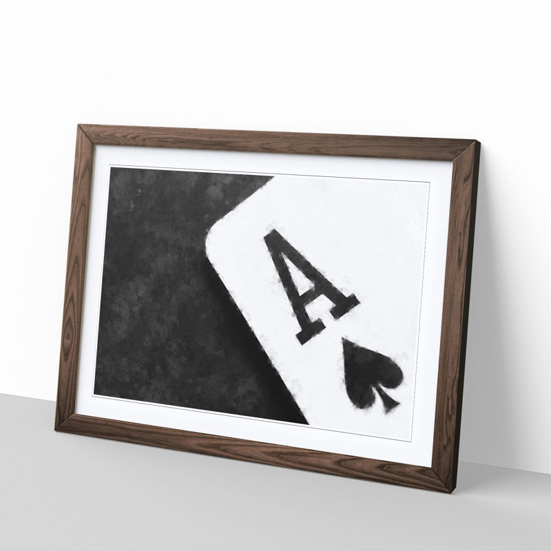 The Ace of Spades - Picture Frame Painting Print, 24cm H x 33cm W x 2cm D, Walnut Framed