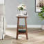 Table d'appoint rétro ardoise rétro brun rougeâtre avec tablette de rangement, petite table de bout pour le salon, petits espaces, maison de ferme, table de chevet mince