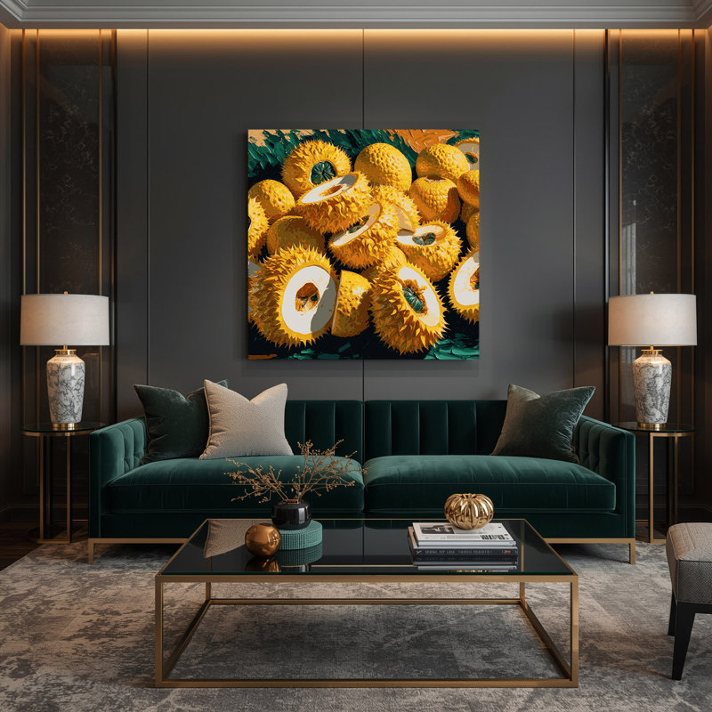 Fruit, jacquier brun, art mural sur toile, H 16 po x l 16 po