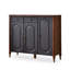 Banc de rangement pour chaussures en bois massif noir et noyer