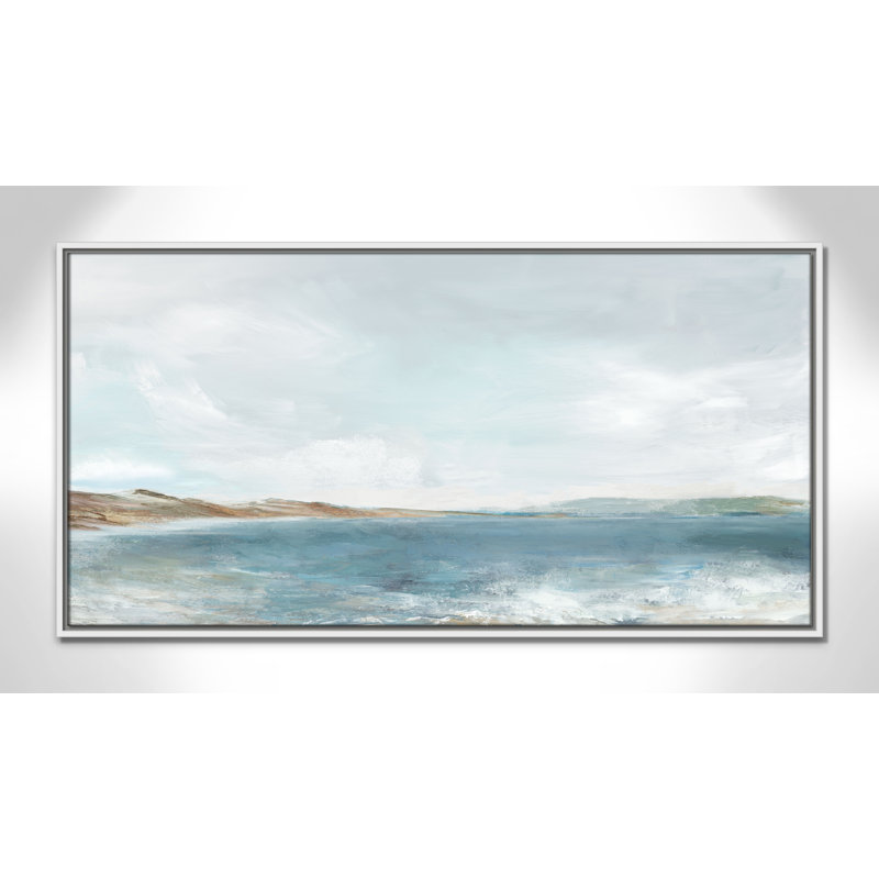 Échos en bleu - version panoramique par PI Studio, H 21,5 po x l 41,5 po, Blanc