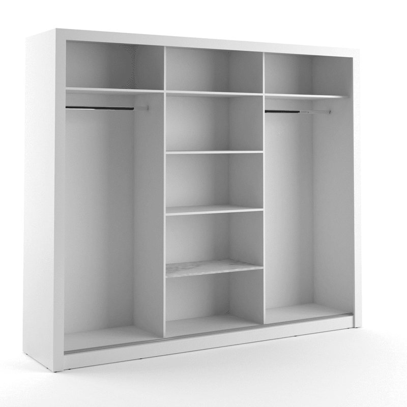 Neeyah 3 Door Manufactured Wood Wardrobe, White