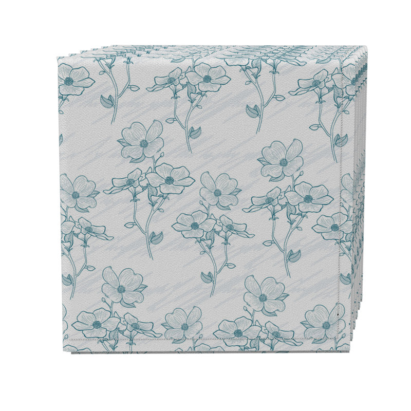 Rectangular Floral Cotton Twill Tablecloth
