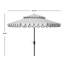 Parasol d'extérieur festonné inclinable 101 po Poppy-444100237