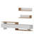 Modern Scandinavian TV Unit with Wall Shelf, White & Teak, 70.9 x 15.7 x 14.7 inches | 100% Melamine Coated Particle Board, Thickness: 0.7 inches | Multiple Shelves, Wall-Mountable, Stylish & Functional Design-27099324