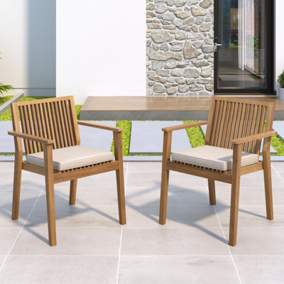 Ensemble de 2 chaises de patio en bois