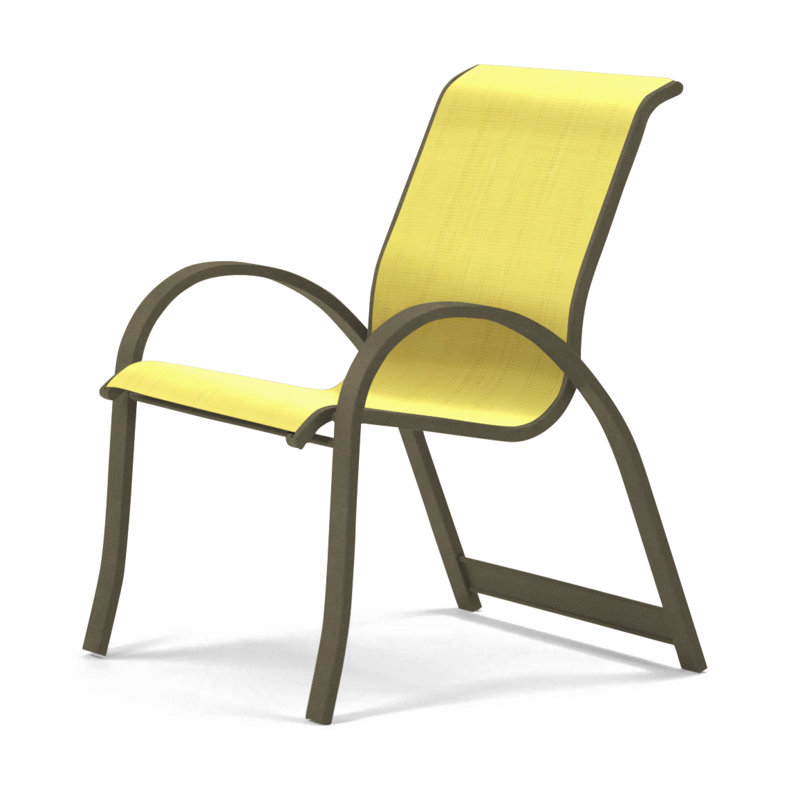 Fauteuil de salle à manger empilable Hiraku, Jaune, Bois de plage