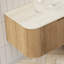 Armoire murale en contreplaqué 60 po avec 2 tiroirs, comptoir en pierre frittée en travertin romain, sans lavabo, sans robinet ni drain, couleur grain de bois naturel-1033911229